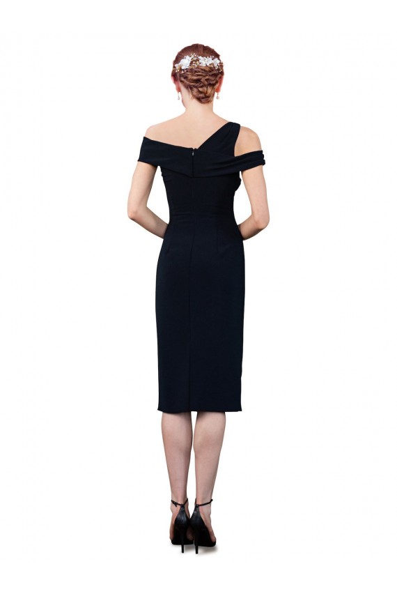 Shop Draped Cross Shoulder Stretch Formal Crepe Cocktail Dress / Homecoming Dress Ottawa