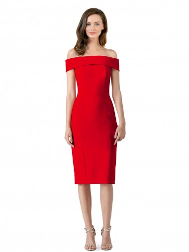 Shop Off the Shoulder Square Neck Cocktail Length Bridesmaid Dress / Prom Homecoming Dress Ottawa
