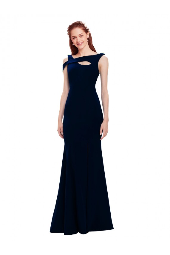 Shop Sleeveless Formal Crepe Mermaid Bridesmaid Dress / Prom Dress with Side Slit Ottawa