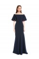 Shop Off the Shoulder Formal Crepe Bridesmaid Dress / Prom Dress with Short Ruffle Sleeves. Ottawa