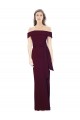 Shop Off the Shoulder Long Formal Crepe Bridesmaid Dress / Prom Dress with Waist Tie Ottawa