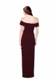 Shop Off the Shoulder Long Formal Crepe Bridesmaid Dress / Prom Dress with Waist Tie Ottawa