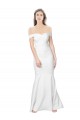 Shop Mermaid Off the Shoulder Long Formal Crepe Bridesmaid Dress / Prom Dress with Low Back Ottawa