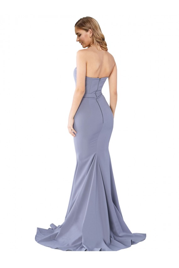 Shop Long Strapless Sweetheart Sweep Train Formal Crepe Bridesmaid Dress / Prom Dress with Low Back Ottawa