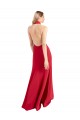 Shop Sleek Fit and Flare High Neck Halter Stretch Formal Crepe Bridesmaid Dress / Prom Dress with Open Back Ottawa