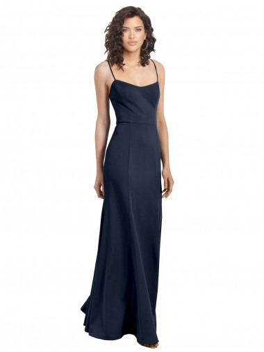 Shop Fit and Flare Scoop Neck Long Sleeveless Stretch Formal Crepe Bridesmaid Dress / Prom Dress Ottawa