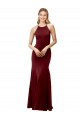 Shop Fit and Flare Halter Neckline Stretch Formal Crepe Bridesmaid Dress / Prom Dress with Strappy Back Ottawa