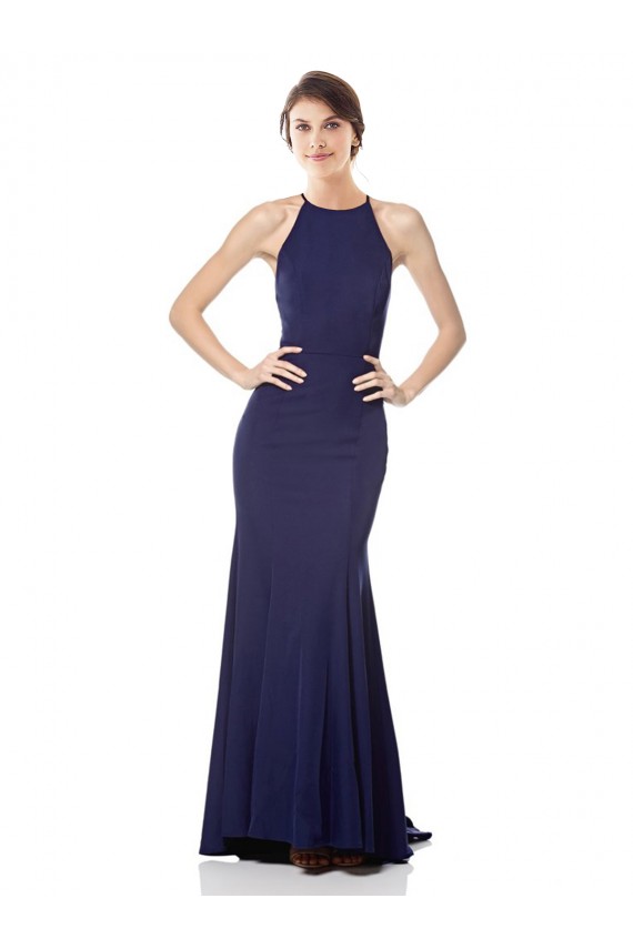 Shop High Neck Fishtail Formal Crepe Bridesmaid Dress / Prom Dress with Open Back Detail Ottawa