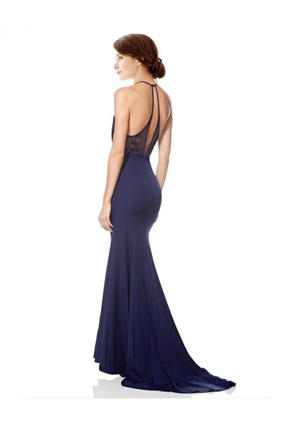 Shop High Neck Fishtail Formal Crepe Bridesmaid Dress / Prom Dress with Open Back Detail Ottawa