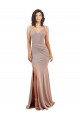 Shop Fishtail Shape V-Neck Formal Crepe Bridesmaid Dress / Prom Dress with Slit Ottawa