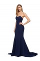 Shop Fit and Flare Sweetheart Long Formal Crepe Bridesmaid Dress / Prom Dress with Sweep Train Ottawa