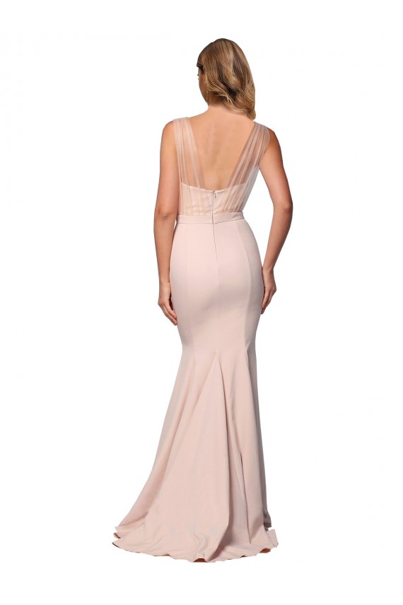 Shop Full Length Sweetheart Formal Crepe Bridesmaid Dress / Prom Dress with Tulle Overlay Ottawa