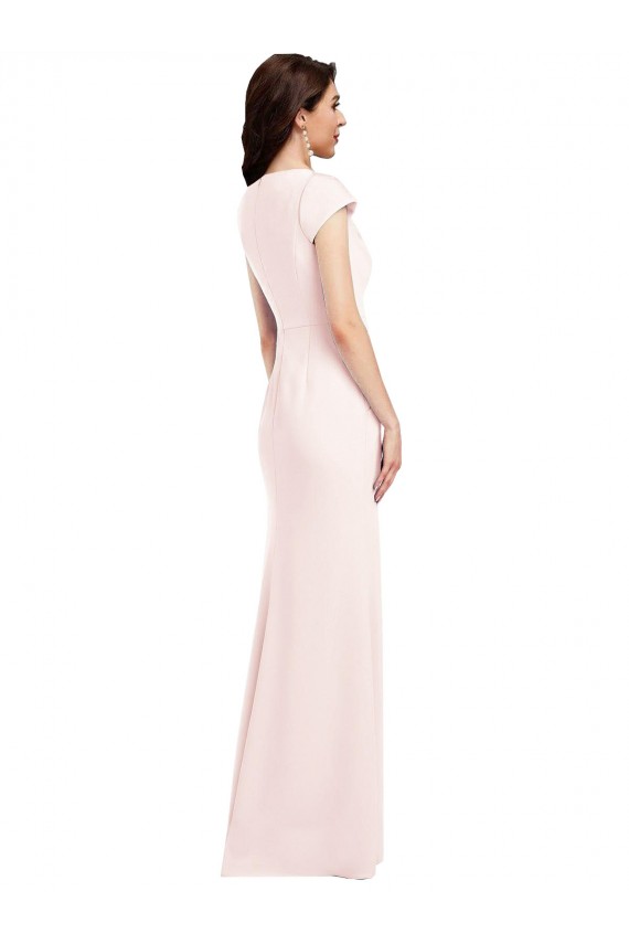 Shop Cap Sleeve A-Line Formal Crepe Bridesmaid Dress / Prom Dress with Pockets Ottawa