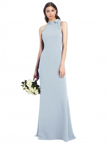 Shop Halter Bow Neck Open Back Soft Full Length Trumpet Bridesmaid Dress / Prom Dress Ottawa