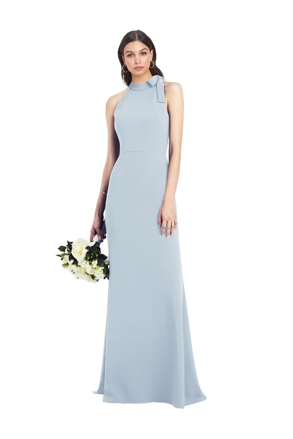 Shop Halter Bow Neck Open Back Soft Full Length Trumpet Bridesmaid Dress / Prom Dress Ottawa
