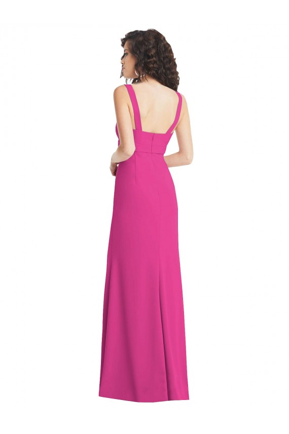 Shop Wide Strap Notch Empire Waist Bridesaid Dress with Front Slit Ottawa