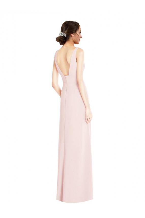 Shop Square Neck Low Back A-Line Bridesmaid Dress / Prom Dress with Front Slit and Pockets Ottawa