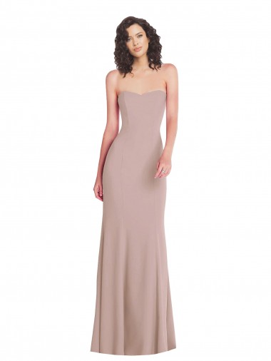 Shop Strapless Princess Line Formal Crepe Mermaid Bridesmaid Dress / Prom Dress Ottawa