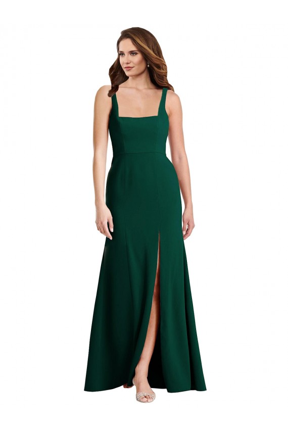 Shop Square Neck Trumpet Maxi Bridesmaid Dress / Prom Dress with Front Slit Ottawa
