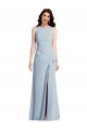 Shop Halter Maxi Bridesmaid Dress / Prom Dress with Cascade Ruffle Slit Ottawa