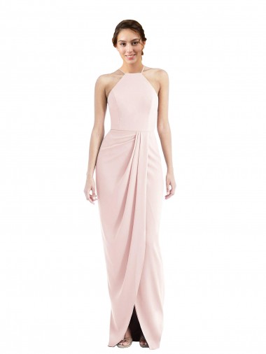 Shop Halter Draped Tulip Skirt Maxi Bridesmaid Dress / Prom Dress Ottawa