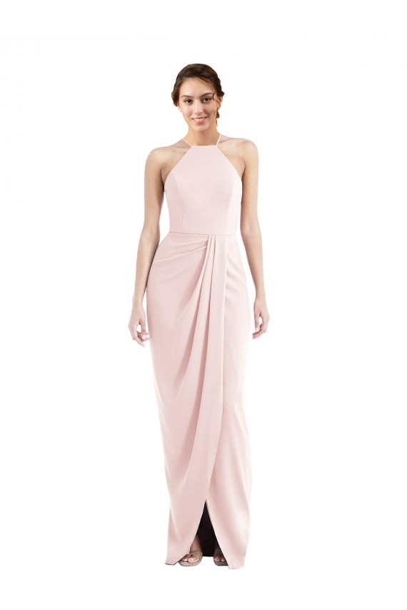Shop Halter Draped Tulip Skirt Maxi Bridesmaid Dress / Prom Dress Ottawa