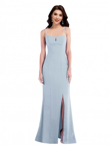Shop Flattering Trumpet Maxi Formal Crepe Bridesmaid Dress / Prom Dress with Front Slit Ottawa