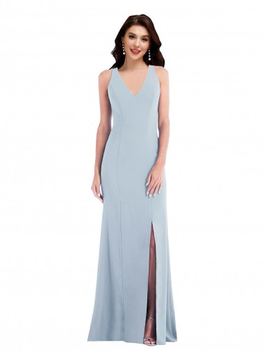 Shop Criss Cross Cutout Back Maxi Bridesmaid Dress / Prom Dress with Front Slit Ottawa