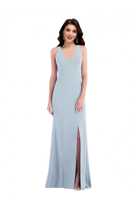 Shop Criss Cross Cutout Back Maxi Bridesmaid Dress / Prom Dress with Front Slit Ottawa