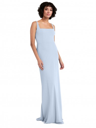 Shop Slim Square Neck Fit and Flare Full Length Stretch Crepe Bridesmaid Dress / Prom Dress Ottawa