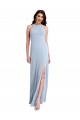 Shop Fit and Flare High Neck Formal Crepe Bridesmaid Dress / Prom Dress with Side Slit Ottawa