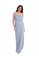 Shop Draped Cowl Neck Long Formal Crepe Bridesmaid Dress / Prom Dress with Spaghetti Straps Ottawa