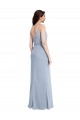Shop Draped Cowl Neck Long Formal Crepe Bridesmaid Dress / Prom Dress with Spaghetti Straps Ottawa