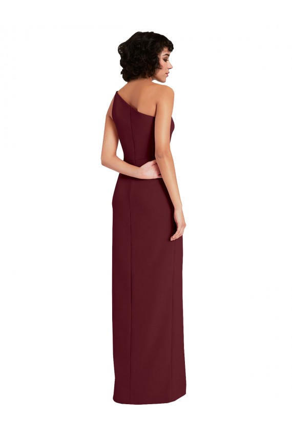 Shop Sleek One Shoulder Long Formal Crepe Bridesmaid Dress / Prom Dress with Daring Slit Ottawa