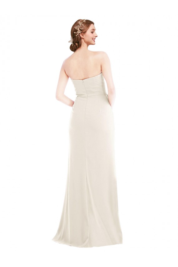 Shop Long Strapless Tuxedo Maxi Bridesmaid Dress / Prom Dress with Front Slit & Pockets Ottawa