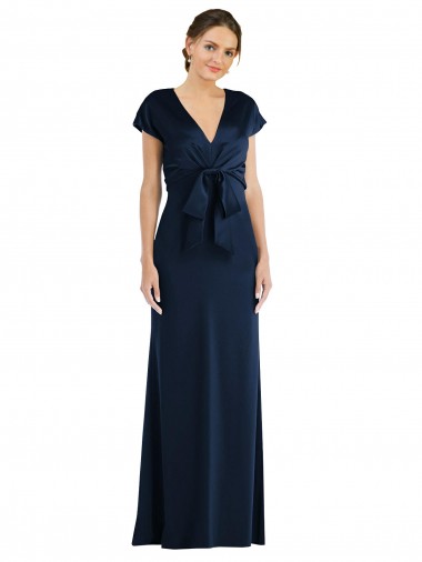 Shop Soft Bow Blouson Bodice Trumpet Formal Crepe Bridesmaid Dress / Prom Dress Ottawa
