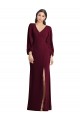 Shop Long Puff Sleeve V-Neck Trumpet Bridesmaid Maxi Dress Ottawa