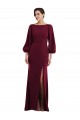 Shop Bishop Sleeve Open Back Trumpet Formal Crepe Bridesmaid Dress / Prom Dress with Scarf Tie Ottawa