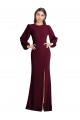 Shop Puff Sleeves Long Maxi Briddesmaid Dress with Cutout Tie Back Ottawa