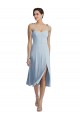 Shop Midi Cocktail Length Bustier Crepe Bridesmaid Dress / Prom Dress with Back Bow Straps Ottawa