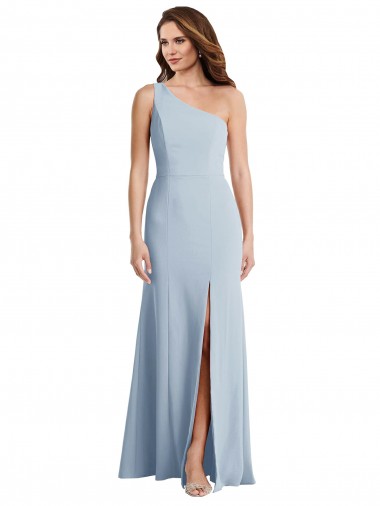 Shop Bold One Shoulder Trumpet Maxi Formal Crepe Bridesmaid Dress / Prom Dress Ottawa