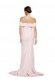Shop Off Shoulder Long Formal Crepe Bridesmaid Dress / Prom Dress with Straight Neckline and Side Split Ottawa