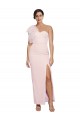 Shop One Shoulder Tulle Overlay Sweetheart Neckline Long Formal Crepe Bridesmaid Drss with Thigh Split Ottawa