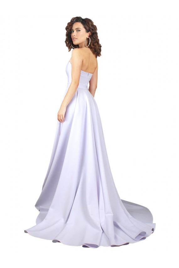 Shop Simple Sweetheart A-Line Long Crepe Beach Wedding Dress with Front Slit Ottawa