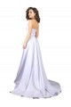 Shop Simple Sweetheart A-Line Long Crepe Beach Wedding Dress with Front Slit Ottawa
