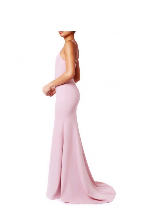 Shop Square Neck Criss Cross Open Back Slim Crepe Bridesmaid Dress / Prom Dress with Spaghetti Straps Ottawa
