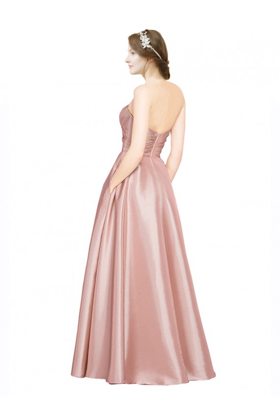 Shop Long Plated Strapless Sweetheat Formal Stretch Satin Bridesmaid Dress / Prom Dress Ottawa