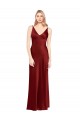 Shop Full Length Long Formal Stretch Satin Slip Bridesmaid Dress / Prom Dress V-Back Ottawa