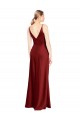 Shop Full Length Long Formal Stretch Satin Slip Bridesmaid Dress / Prom Dress V-Back Ottawa