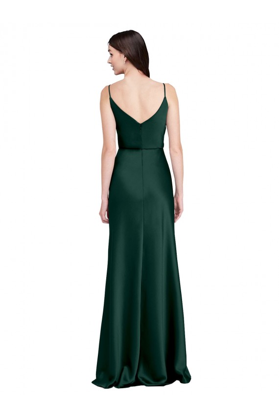 Shop Fitted Cowl Neck Long Formal Stretch Satin Slip Bridesmaid Dress / Prom Dress with V-Back Ottawa